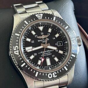 Breitling Superocean 44MM Black Dial Steel Bracelet (Y1739310/BF45)